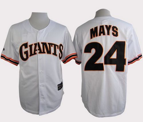 Giants #24 Willie Mays White 1989 Turn Back The Clock Stitched MLB Jersey - Click Image to Close